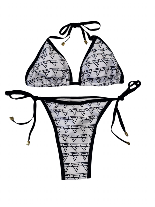 CF signature logo print Thong Bikini